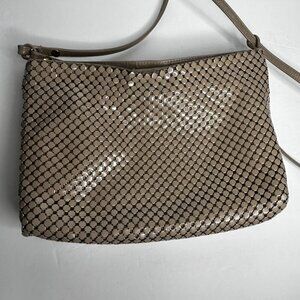 Whiting & Davis Shoulder Bag Womens Nude Metal Mesh Crossbody Made USA Purse